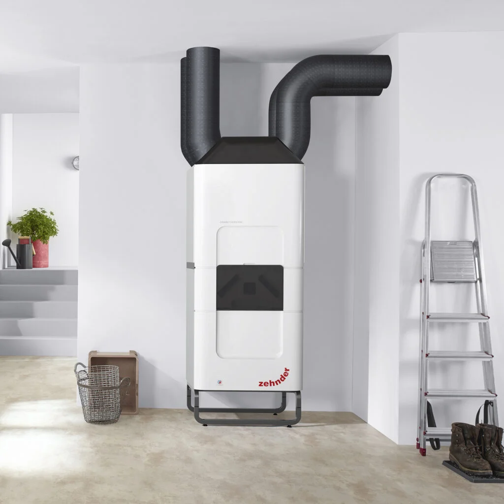 Zehnder temperatūros reguliavimo prietaiso ComfoClime 36 ir ENTALPINIO rekuperatorius ComfoAir Q 600 ERV ST KOMPLEKTAS su LAN moduliu ir šildymo tenu zehnder csy comfoclime rekuperatorius q600